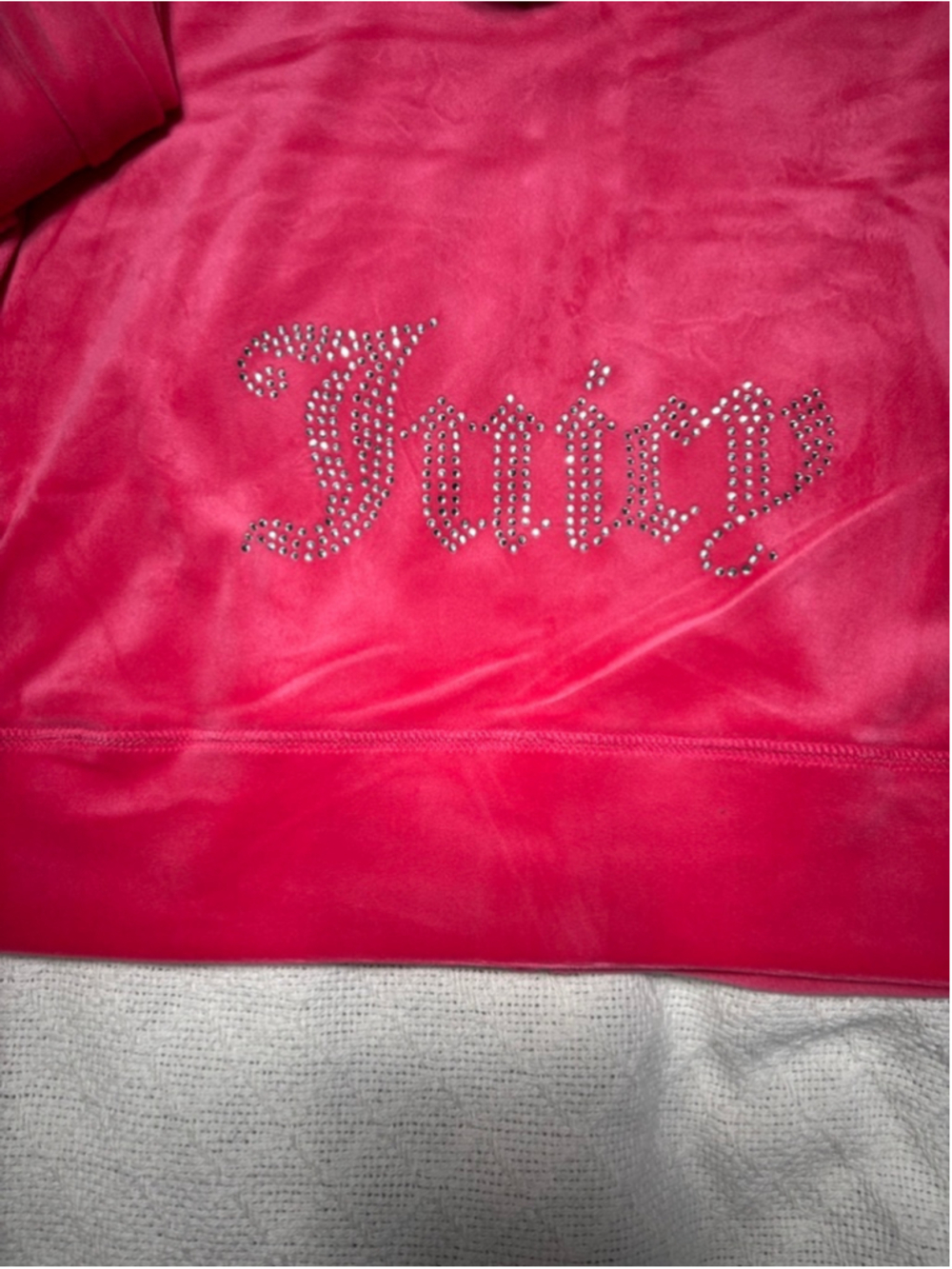 NWT Bling Juicy Couture Pink Party Velour Tracksuit w/Rhinestone Glam Y2K Size L - Picture 9 of 10